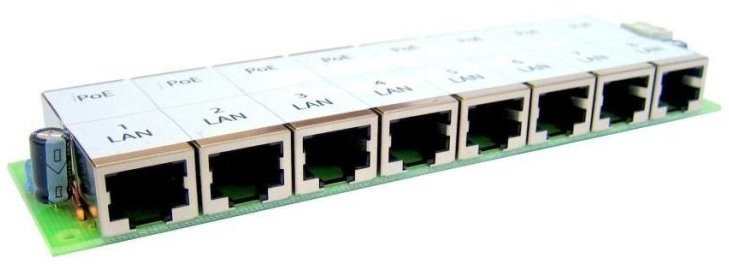 MaxLink passive POE panel, 8 ports, terminal block, no case