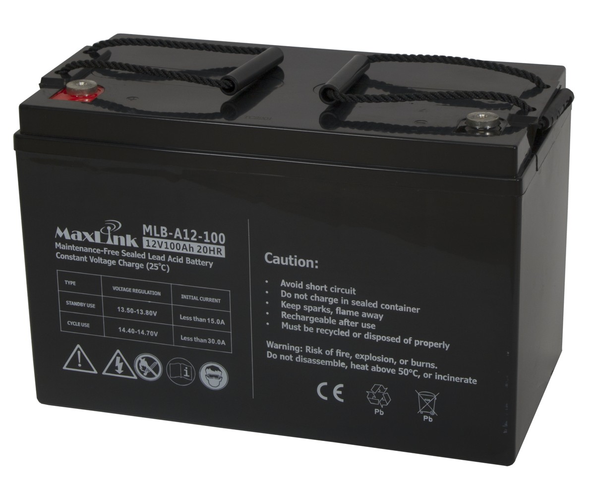 MaxLink lead acid battery AGM 12V 100Ah, M8