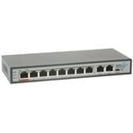 MaxLink PoE switch PSBT-10-8P-250, 10x LAN/8x PoE 250m, 802.3af/at/bt