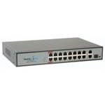 MaxLink PoE switch PSBT-19-16P-250, 18x LAN/16x PoE 250m, 1x SFP, 802.3af/at/bt, 200W