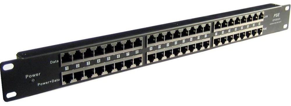 MaxLink POE panel 24 portů, 1U pro rack 19", stíněný