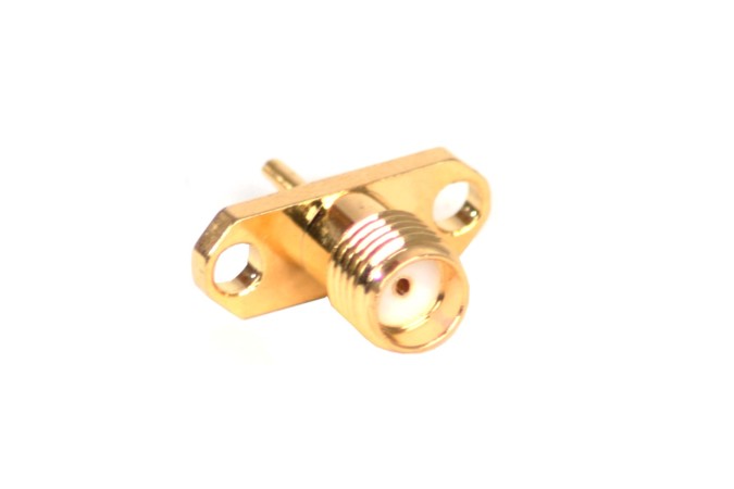 RF SMA female gold plated panel connector